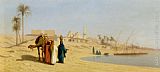 Nile Canvas Paintings - The Banks of the Nile
